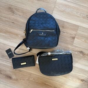 London Fog Backpack, Purse & Wallet Bundle